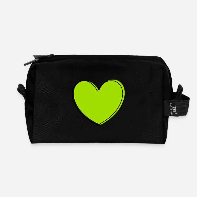 grünes Herz grün Geschenk Valentinstag - Recycelte Kulturtasche - Schwarz