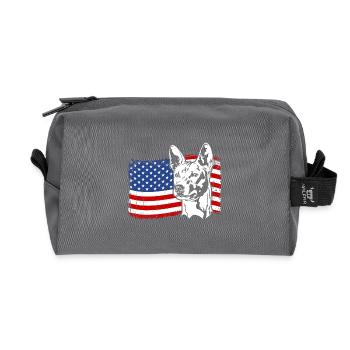 Basenji US Amérique Drapeau Chiens Wilsigns - Trousse de toilette en tissu recyclé - anthracite - Devant