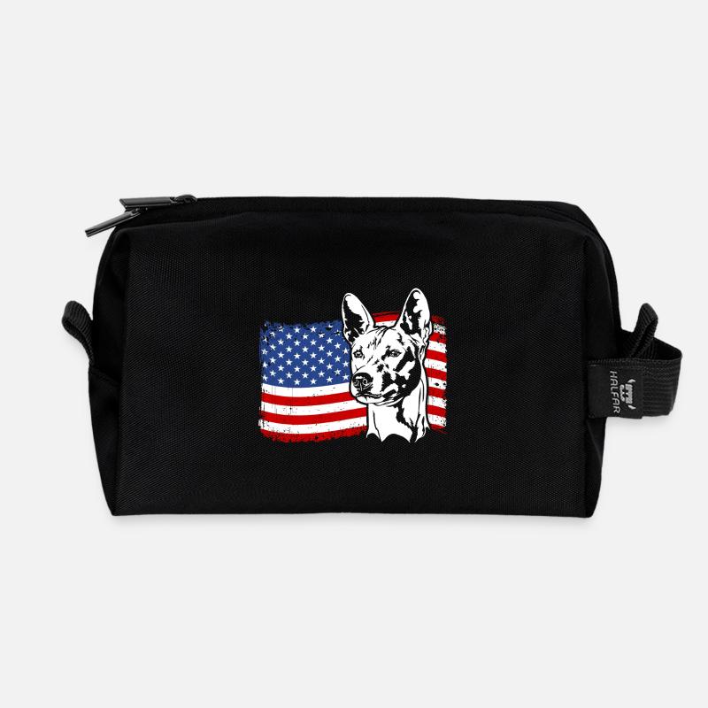 Basenji US Amerika Fahne Hunde Wilsigns - Recycelte Kulturtasche - Schwarz