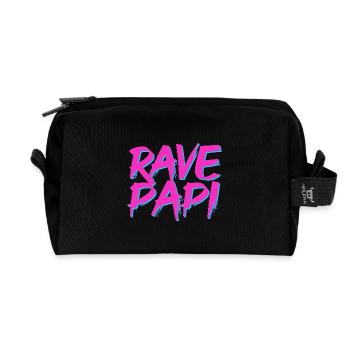 Rave Dad Techno House Electro Festival Hardstyle - Trousse de toilette en tissu recyclé - noir - Devant