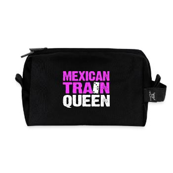 Domino Mexican Train - Recycelte Kulturtasche - Schwarz - Vorne
