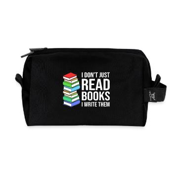 Poetry Poem Author - Recycled Toiletry Zip Bag - black - Front