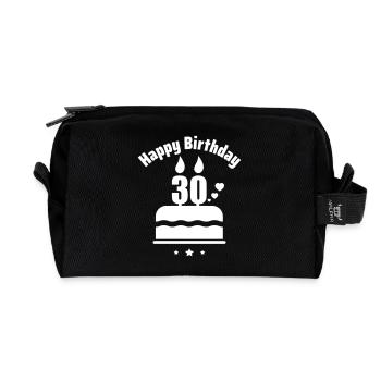 30th Birthday Birthday Gift 30 Years - Recycled Toiletry Zip Bag - black - Front