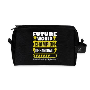 Zukünftiger Weltmeister im Handball,Sport,Geschenk - Recycelte Kulturtasche - Schwarz - Vorne