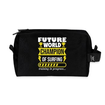 Future World Champion in Surfing,Sports,Gift - Recycled Toiletry Zip Bag - black - Front