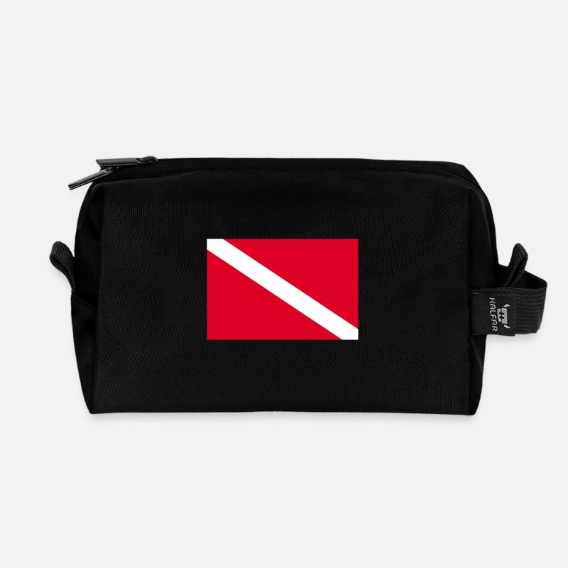 tauchen-Flagge - Recycelte Kulturtasche - Schwarz