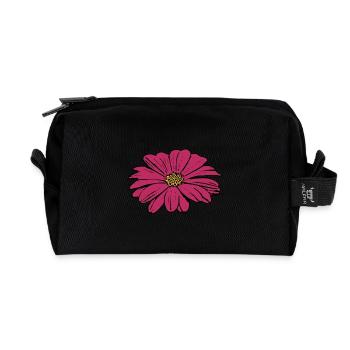 Blume Blüte rot violett - Recycelte Kulturtasche - Schwarz - Vorne