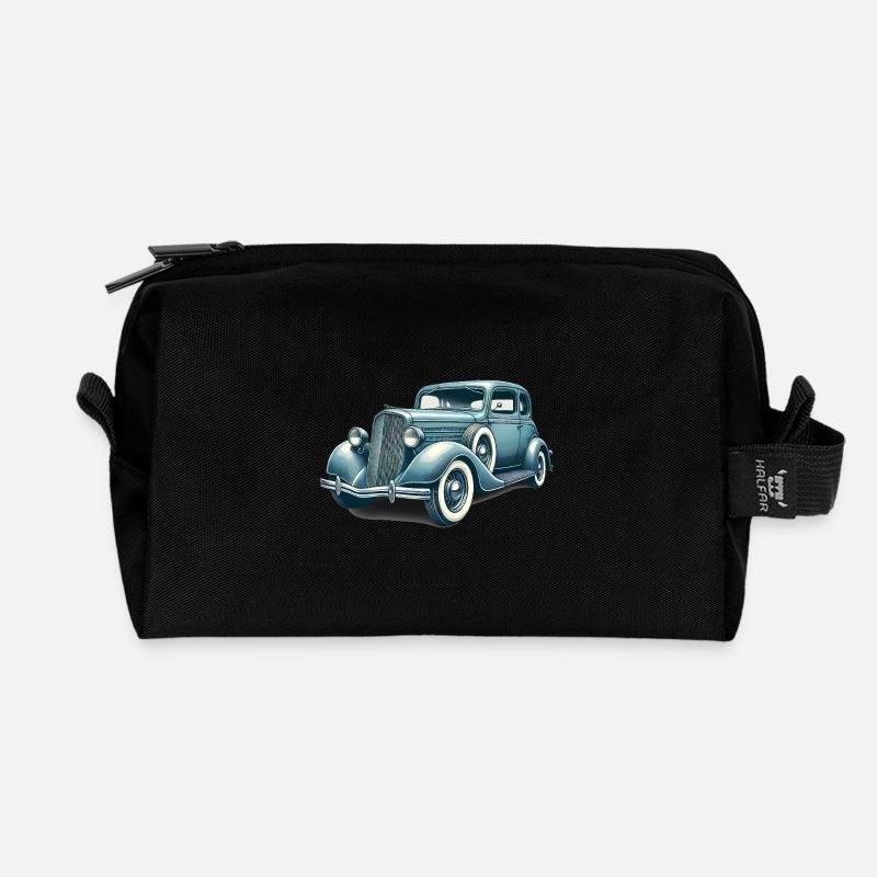 Oldtimer Oldtimer Illustration - Recycelte Kulturtasche - Schwarz