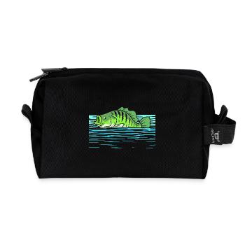 Sunfish Crappie Fish Perch - Recycled Toiletry Zip Bag - black - Front