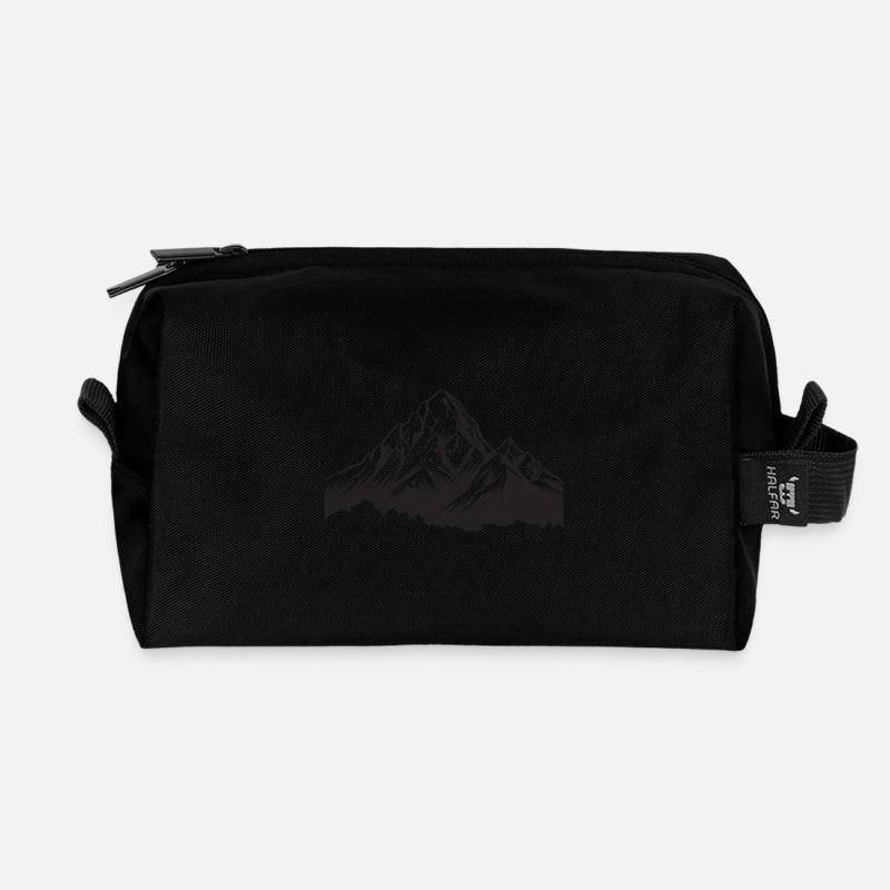 Mountains Grafik - Recycelte Kulturtasche - Schwarz