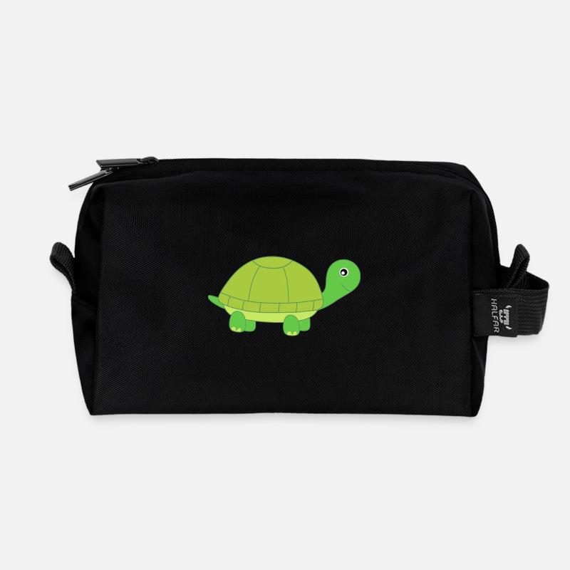 Schildkröte Schildkröten - Recycelte Kulturtasche - Schwarz