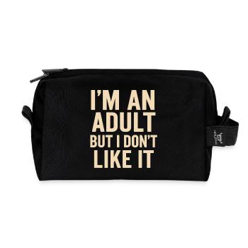 Humour adulte réticent - Trousse de toilette en tissu recyclé - noir - Devant