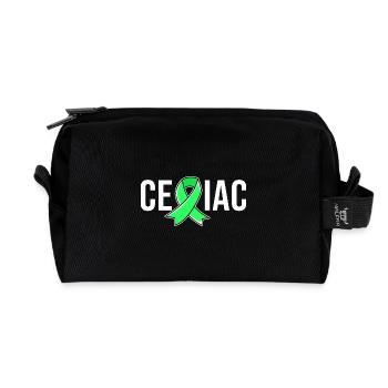 Gluten Free Celiac Disease - Recycled Toiletry Zip Bag - black - Front