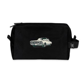 Classic Car Vintage Design Tee - Recycled Toiletry Zip Bag - black - Front