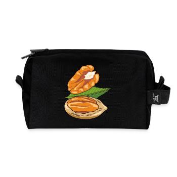 Pecan nuts - Recycled Toiletry Zip Bag - black - Front