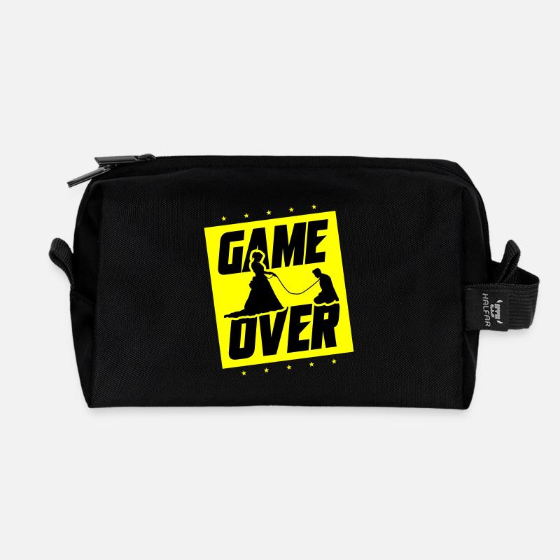 Hochzeit Game Over Junggesellenabschied - Recycelte Kulturtasche - Schwarz