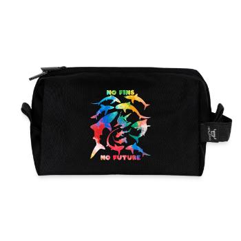 No fins no future Rainbow colors - Recycled Toiletry Zip Bag - black - Front