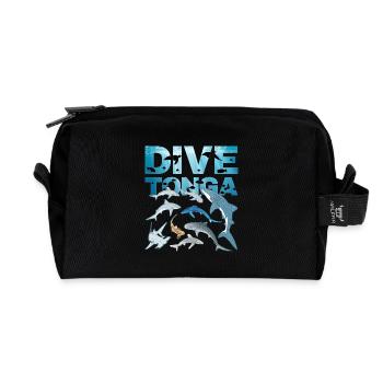DIVE Tonga Shark Species Tiger Shark Whale Shark Blue Shark - Recycled Toiletry Zip Bag - black - Front