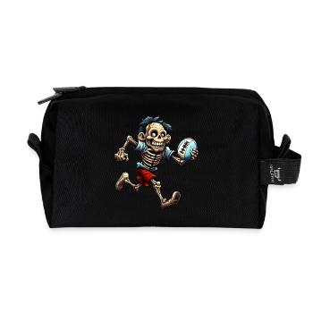 Rugby Skeletons - Recycled Toiletry Zip Bag - black - Front