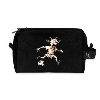 Football de chèvre - Trousse de toilette en tissu recyclé - noir - Devant