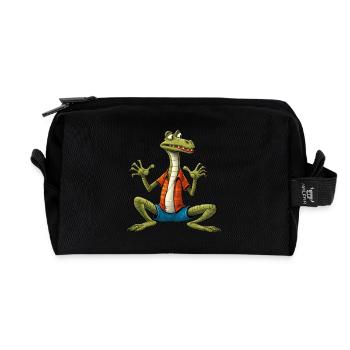 Eidechse Yogi - Recycelte Kulturtasche - Schwarz - Vorne