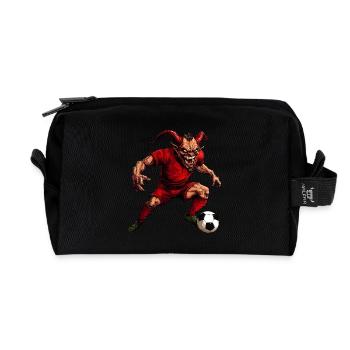 Roter Teufel Fussball - Recycelte Kulturtasche - Schwarz - Vorne