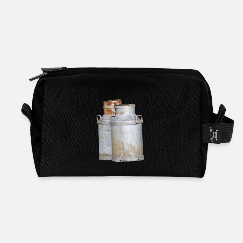 Milch - Recycelte Kulturtasche - Schwarz