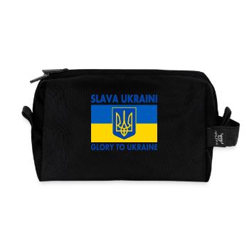 Slava ukraini - Recycled Toiletry Zip Bag - black - Front