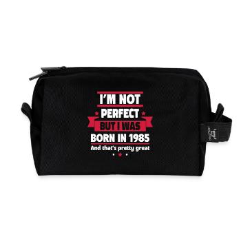 Geboren 1985,Geburtstagsgeschenk,Geburtsjah - Recycelte Kulturtasche - Schwarz - Vorne