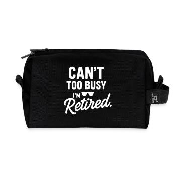 I am retired, gift for retirement - Recycled Toiletry Zip Bag - black - Front