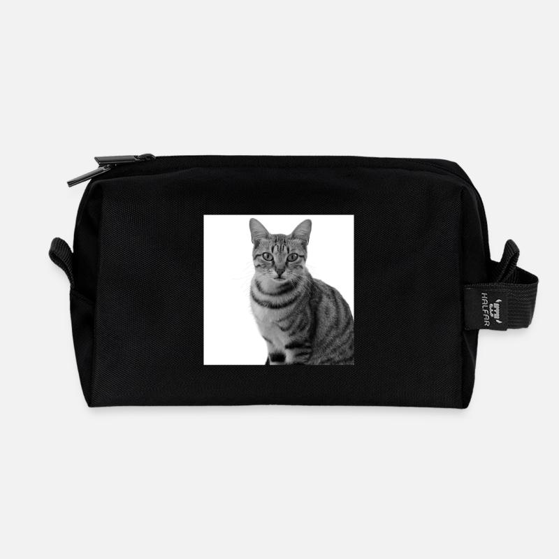 weiße Katze Katze weiß Katzen Geschenk - Recycelte Kulturtasche - Schwarz