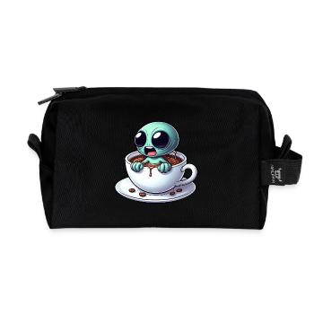 Alien Alien Coffee Drinker Caffeine - Recycled Toiletry Zip Bag - black - Front