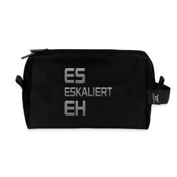 Party Urlaub Spruch Trinkspruch Es Eskaliert Eh - Recycelte Kulturtasche - Schwarz - Vorne