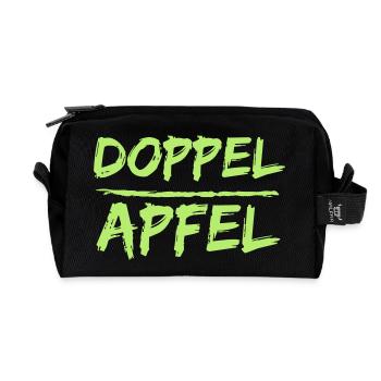 Doppelapfel - Recycelte Kulturtasche - Schwarz - Vorne