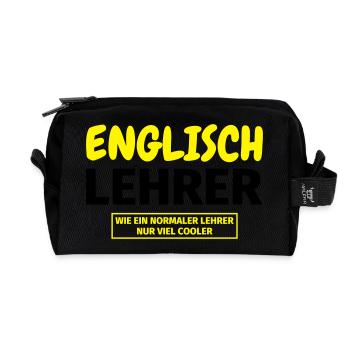 Englischlehrer Geschenk - Recycelte Kulturtasche - Schwarz - Vorne