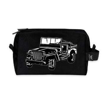 Geländewagen / Jeep SUV 02_schwarz weiß - Recycelte Kulturtasche - Schwarz - Vorne