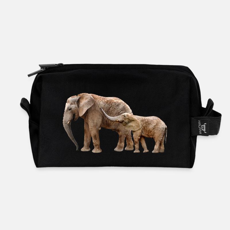 Éléphant - Trousse de toilette en tissu recyclé - noir