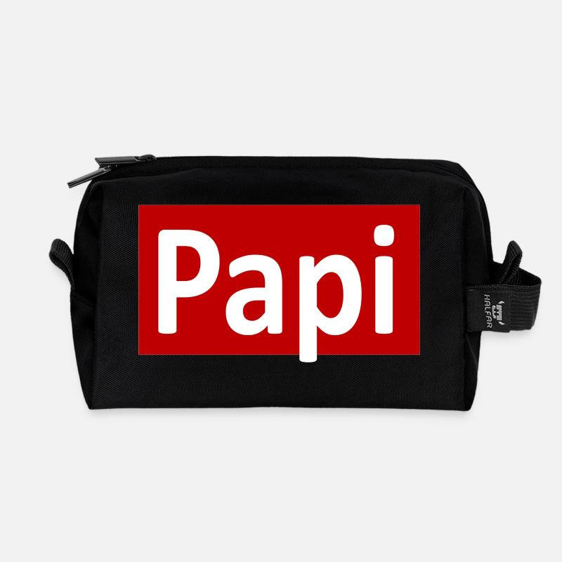 Papi Geschenk idee - Recycelte Kulturtasche - Schwarz
