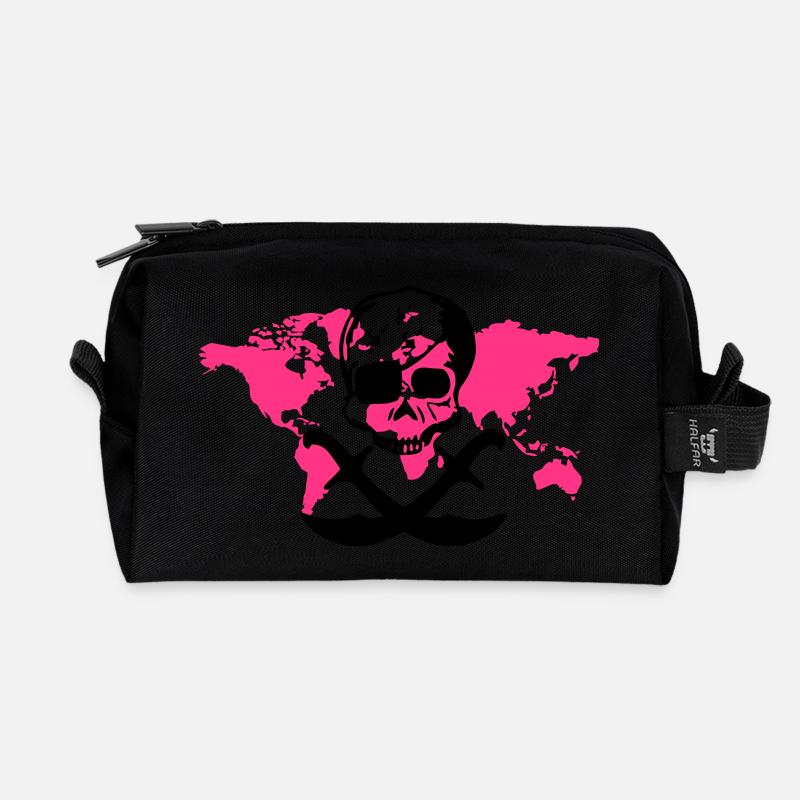 Surf pirate - Trousse de toilette en tissu recyclé - noir