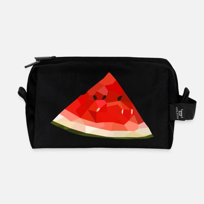 Wassermelone frucht - Recycelte Kulturtasche - Schwarz