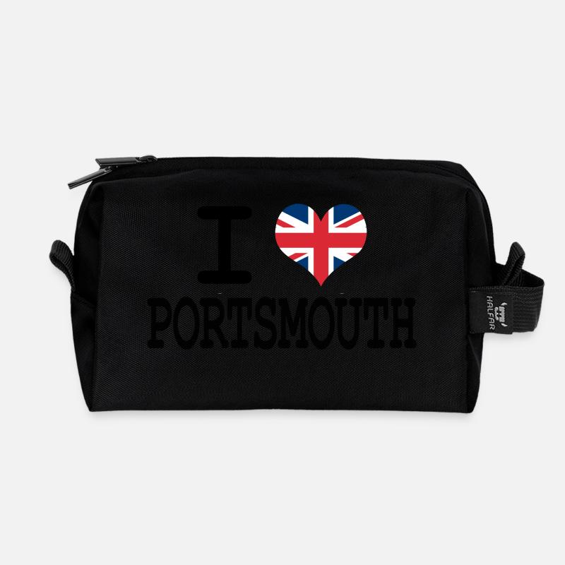 ich liebe Portsmouth - Recycelte Kulturtasche - Schwarz