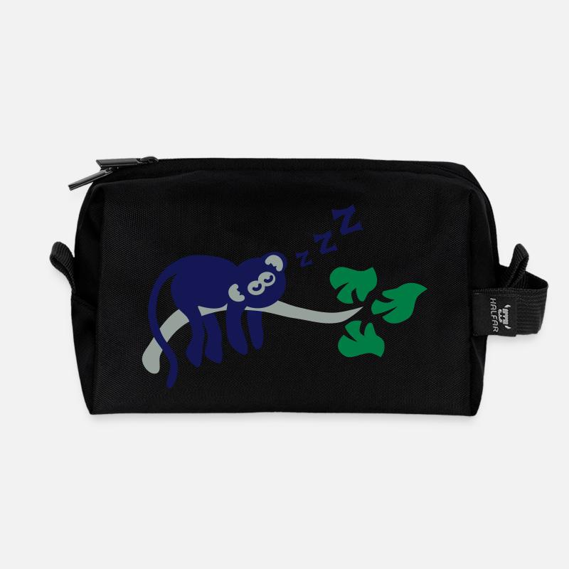 sleeping_monkey - Recycled Toiletry Zip Bag - black