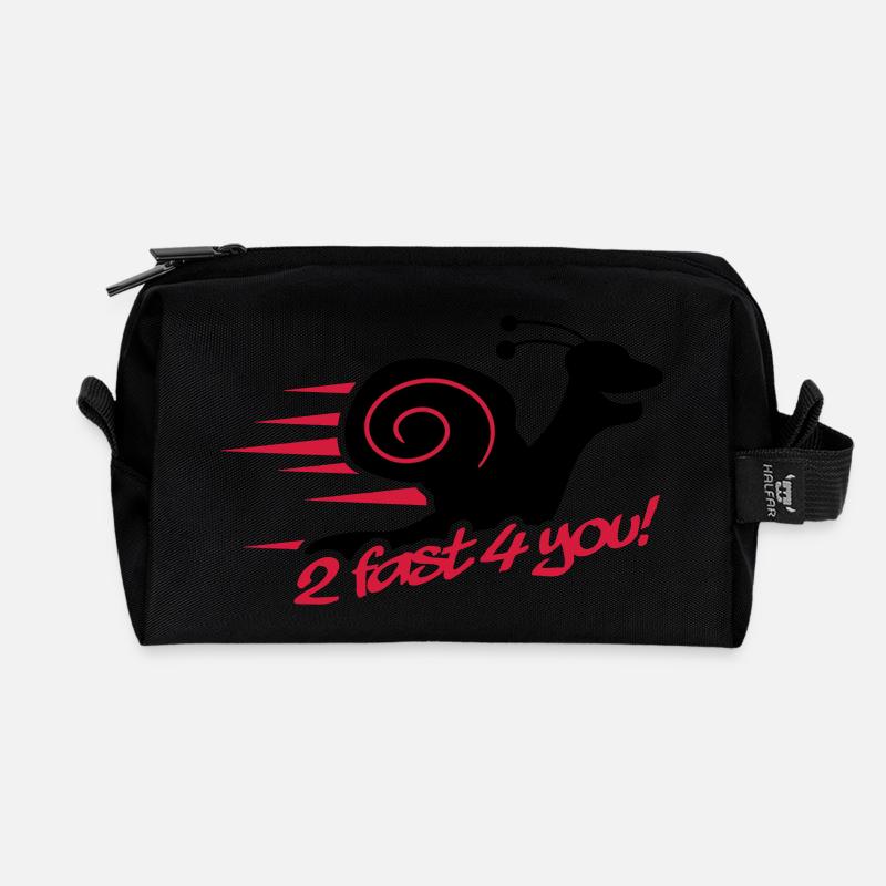 2 Fast 4 You Snail - Recycelte Kulturtasche - Schwarz