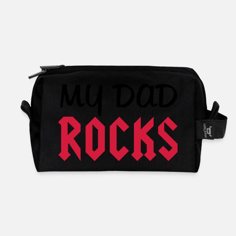 Dad Rocks - Trousse de toilette en tissu recyclé - noir
