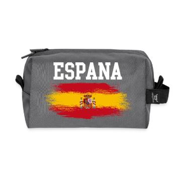 Espana Flag Brush - Recycled Toiletry Zip Bag - anthracite - Front