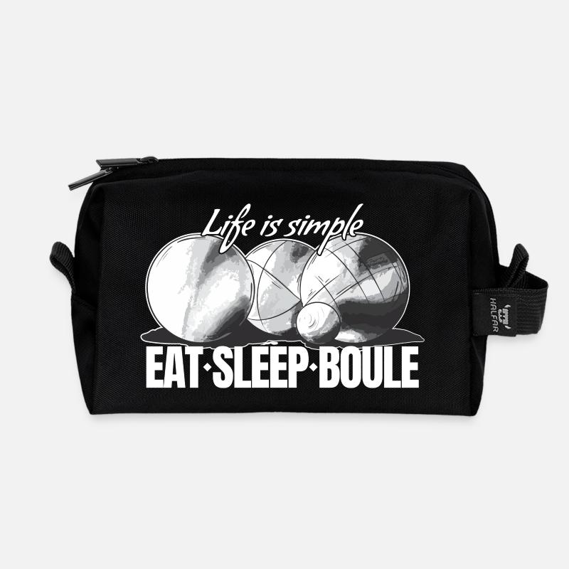 Boules balls for boules and petanque players - Recycled Toiletry Zip Bag - black