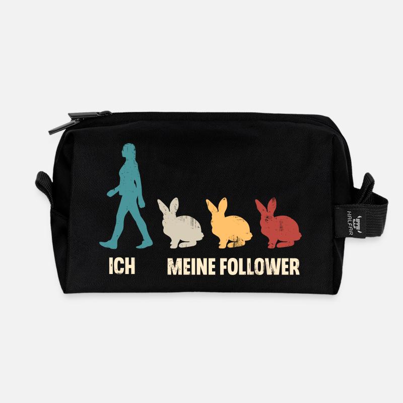 Ich Meine Follower Hasen Kaninchen - Recycelte Kulturtasche - Schwarz
