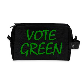 Vote green - Recycled Toiletry Zip Bag - black - Front