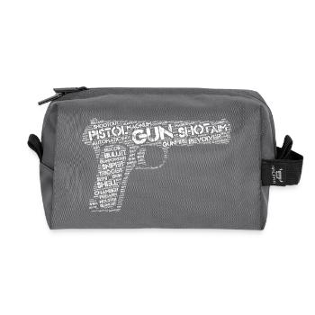 Pistol Gun - Recycled Toiletry Zip Bag - anthracite - Front