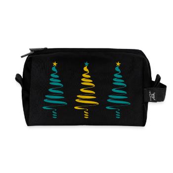 CHRISTMAS. MERRY CHRISTMAS. MERRY CHRISTMAS. NEW YEAR’S DAY - Recycled Toiletry Zip Bag - black - Front
